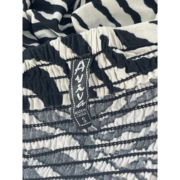 Aviva Black White Zebra Print Strapless Mini Dress Women's Size Small - Picture 5 of 5